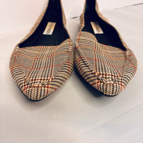 Steve Madden Feather Black Plaid Pointed Toe Flats Loafer Shoes Women US 6M - Picture 4 of 10